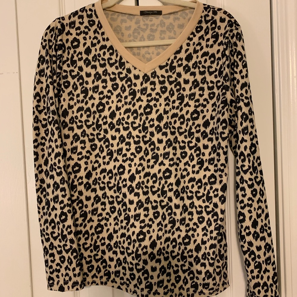 Cheetah print v-neck top